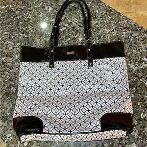 Philosophy Vinyl Blue and White Tote Bag 16x15